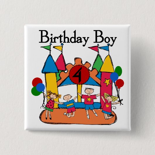ビッグバウンスボーイ4th誕生日Tシャツとギフト 缶バッジ (正面)