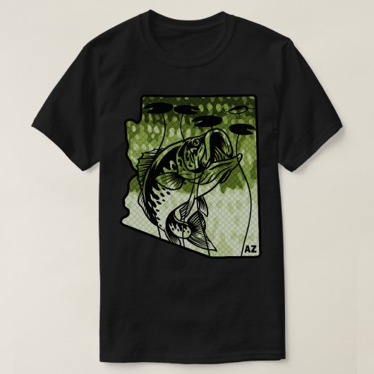 ビッグバス魚釣りアリゾナ州ラルグミートバスフィス Tシャツ (デザイン正面)