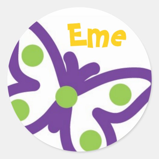 ビッグバタフライスティッカー ラウンドシール (正面)