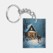 ビッグバックの雪のクリスマス訪問 キーホルダー (正面左)