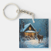 ビッグバックの雪のクリスマス訪問 キーホルダー (正面)