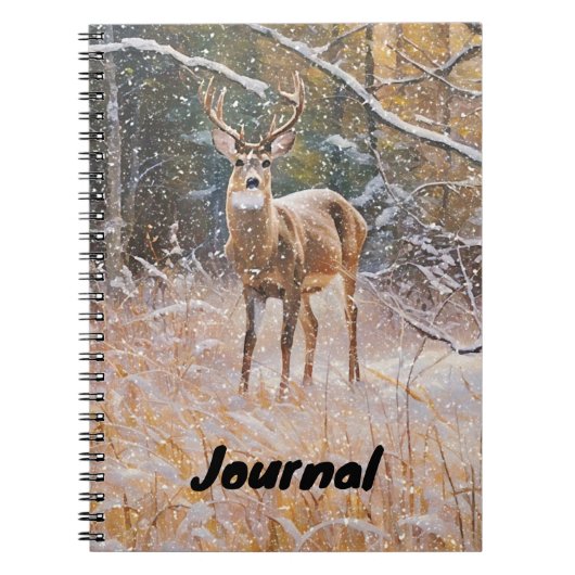 ビッグバック鹿スノーアートノートブックジャーナル ノートブック (正面)