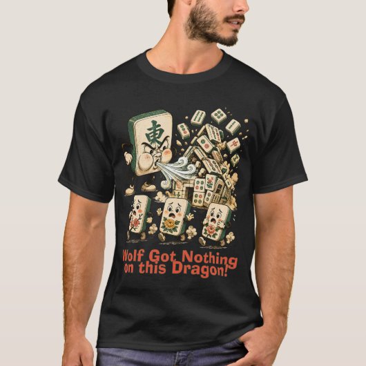 ビッグバッドドラゴン麻雀牌 Tシャツ (正面)