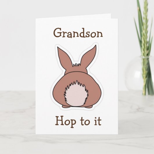 ビッグバニーお尻イースターグリーティング"孫"イースター シーズンカード (正面)