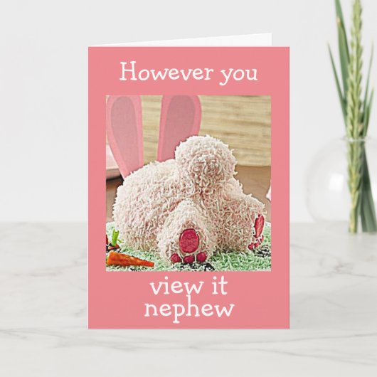 ビッグバニーお尻イースターグリーティング"甥" シーズンカード (正面)