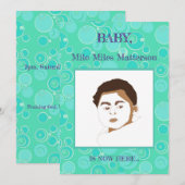 ビッグバブルバブルエースポットティール（緑がかった色）誕生 案内状 (正面/裏面)