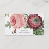 ビッグバラピンク赤フラワーズビジネスカード 名刺 (裏面)