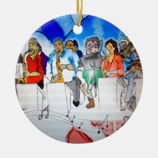 ビッグバンド音楽 セラミックオーナメント (正面)