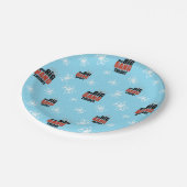 ビッグバン理論ブルーパターン ペーパープレート (アングル)