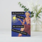 ビッグバン花火ヴィンテージルック独身のガール ポストカード (スタンド正面)