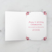 ビッグバースデーガールフォトコラージピンクフラワー カード (内部)