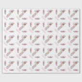 ビッグバースデーガールフォトコラージピンクフラワー ラッピングペーパー (フラット)