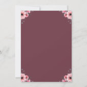 ビッグバースデーガールフォトコラージピンクフラワー 招待状 (裏面)