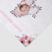 ビッグバースデーガールフォトコラージピンクフラワー 薄葉紙 (詳細)