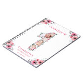 ビッグバースデーガールフォトピンクフラワーゲストブック ノートブック (左側)