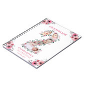 ビッグバースデーガールフォトピンクフラワーゲストブック ノートブック (左側)