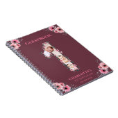 ビッグバースデーガールフォトピンクフラワーゲストブック ノートブック (右側)