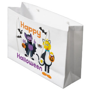 ビッグバードとカウント ハッピーハローウィン ラージペーパーバッグ