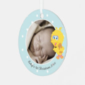 ビッグバード |ベビー初めてのクリスマス – 名前の追加 メタルオーナメント (正面左)