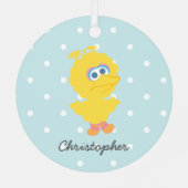 ビッグバード |ベビー初めてのクリスマス – 名前の追加 メタルオーナメント (裏面)