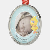 ビッグバード |ベビー初めてのクリスマス – 名前の追加 メタルオーナメント (左)