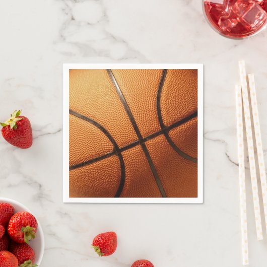 ビッグパイルオレンジバスケットボール，紙パーティーナプキンス スタンダードカクテルナプキン (インサイチュ)