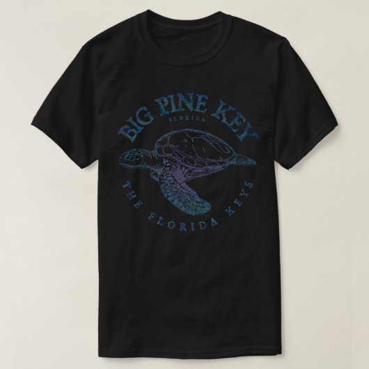 ビッグパイン鍵タートルフロリダ鍵スキューバ魚釣りディビジョン Tシャツ (デザイン正面)
