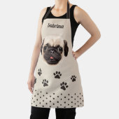 ビッグパグ顔|愛らしいかわいい犬のオールオーバープリント エプロン (インサイチュ)
