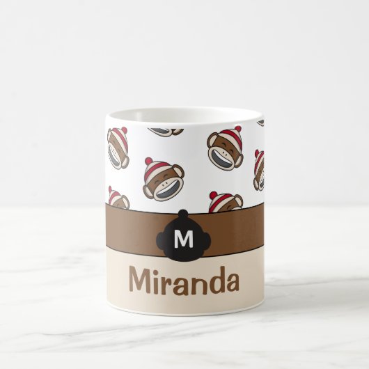 ビッグパーソナライズされたスマイルソックサル絵文字 コーヒーマグカップ (中央)
