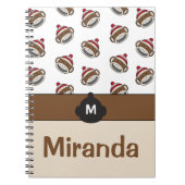 ビッグパーソナライズされたスマイルソックサル絵文字 ノートブック (正面)