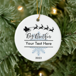 ビッグパーソナライズされたブラザークリスマス記念パーティー セラミックオーナメント
