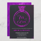 ビッグパープルダイヤモンドリングや輪永遠の愛を照らす 招待状 (正面/裏面)