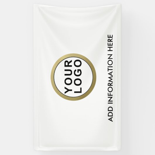 ビッグビジネスロゴプロフェッショナル白黒 横断幕 (縦)