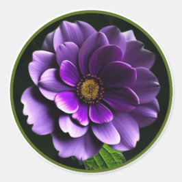 ビッグビューティフルパープルバラ芸術的デザイン ラウンドシール