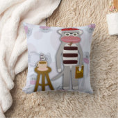 ビッグビートニクソックモンキーおもしろい漫画デザイン クッション (ブランケット)