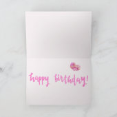 ビッグピンクきらめくハート |誕生日グリーティングカード カード (内部)