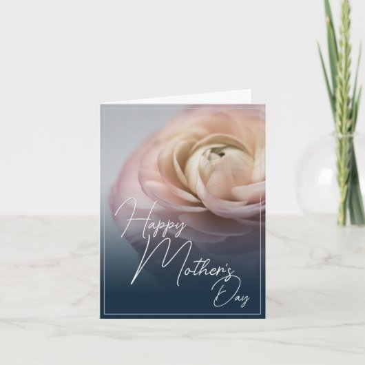 ビッグピンクのバラと母の日が幸せ カード (正面)