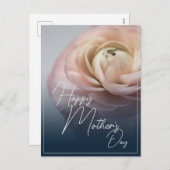 ビッグピンクのバラと母の日が幸せ シーズンポストカード (正面/裏面)