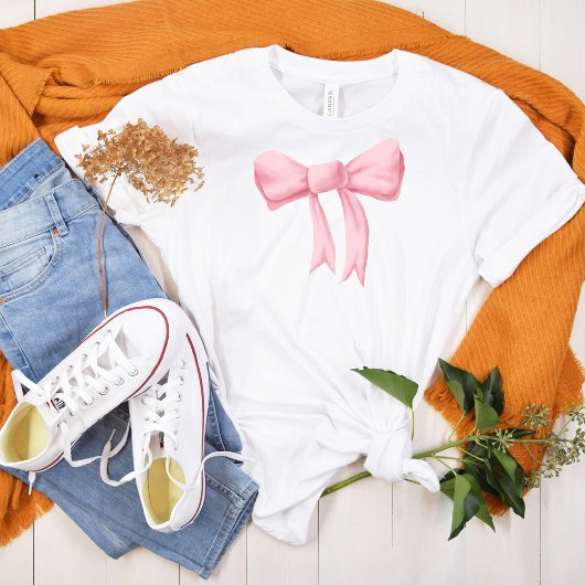 ビッグピンクの水のカラーボウ Tシャツ