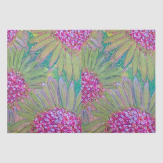 ビッグピンクの花ティッシュペーパー 薄葉紙 (正面)