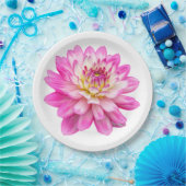 ビッグピンクダリア ペーパープレート (パーティー)