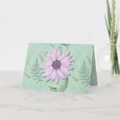 ビッグピンクデイジーグリーンハッピーバースデー名前をカスタムする カード (裏面)