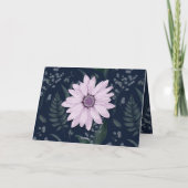 ビッグピンクデイジーダークハッピーバースデー名前をカスタムする カード (裏面)