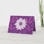 ビッグピンクデイジーパープルハッピーバースデー名前をカスタムする カード (裏面)
