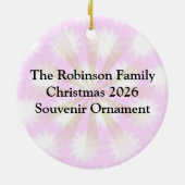 ビッグピンクナンバーワンガールズファースト誕生日 セラミックオーナメント (裏面)