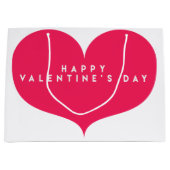 ビッグピンクハートバレンタインデイ抱き枕 ラージペーパーバッグ (正面)