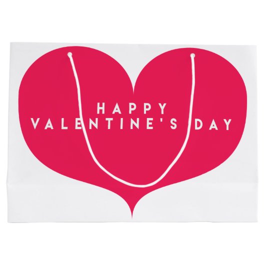 ビッグピンクハートバレンタインデイ抱き枕 ラージペーパーバッグ (裏面)