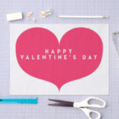 ビッグピンクハートバレンタインデーティッシュペーパー 薄葉紙 (クラフト)