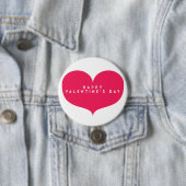 ビッグピンクハート-ハッピーバレンタインデーボタン 缶バッジ (インサイチュ)