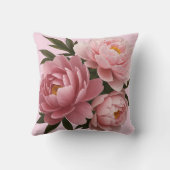 ビッグピンク牡丹枕 – ヴィンテージフローラ クッション (裏面)